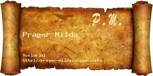 Prager Milda névjegykártya